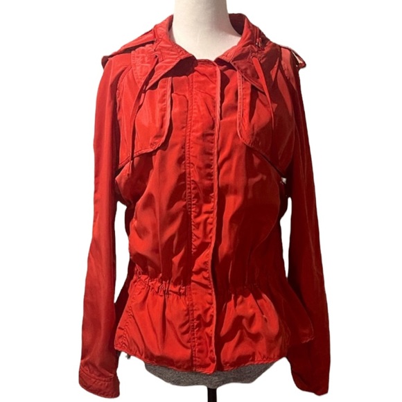 Joe Fresh Orange Hooded Rain Coat Size Medium - Picture 2 of 6